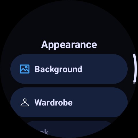 Appearance menu