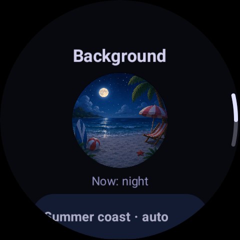 Night beach background selection