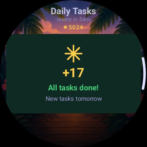 Completed daily tasks in PocketPet