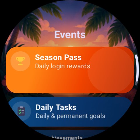 PocketPet events screen